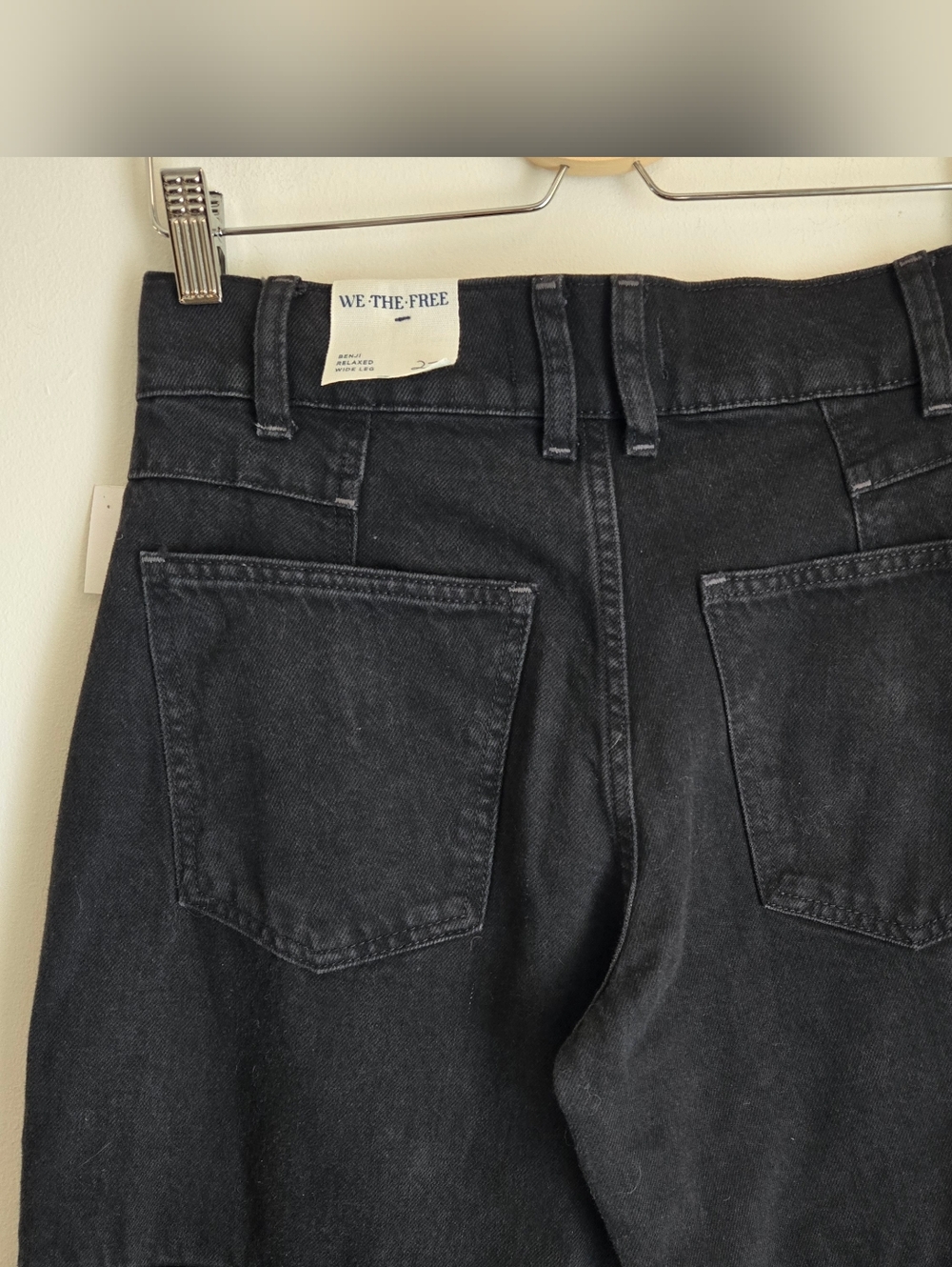 NWT We The Free Benji Black Wide-Leg Mid Rise Relaxed Jeans 27 - Picture 7 of 16